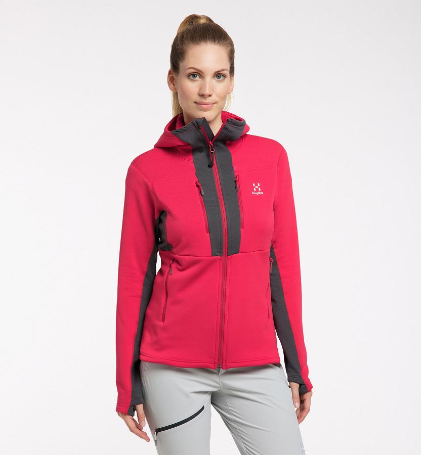 Haglöfs Womens Roc Nordic Mid Layer Red New Zealand 40578MEBN